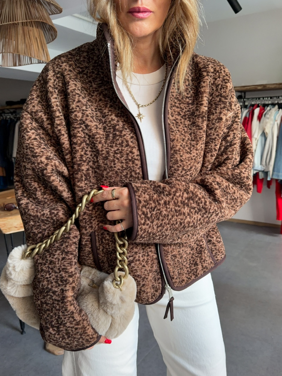 Kahve Floral Teddy Mont