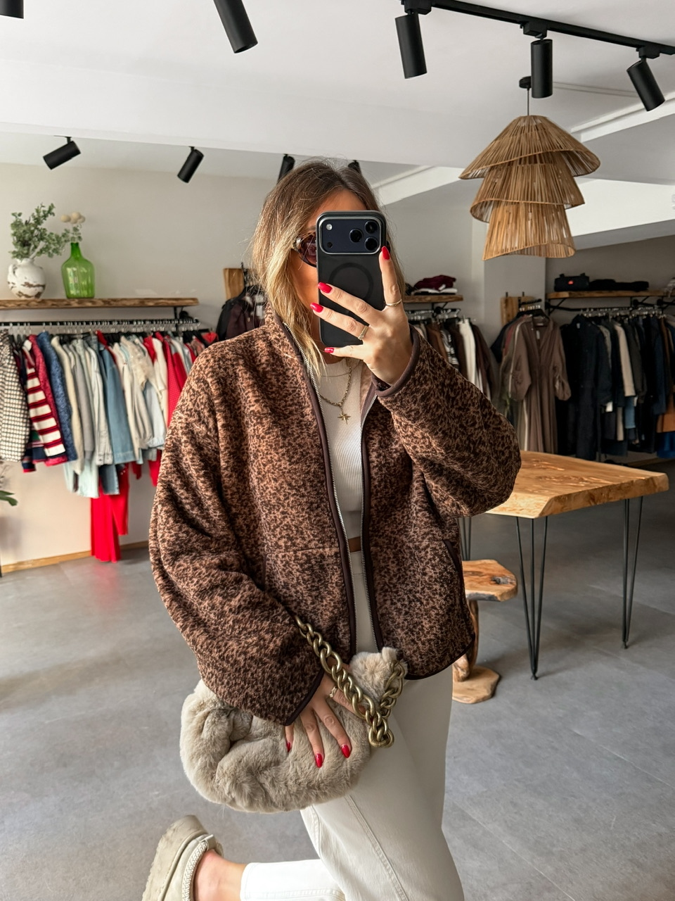Kahve Floral Teddy Mont