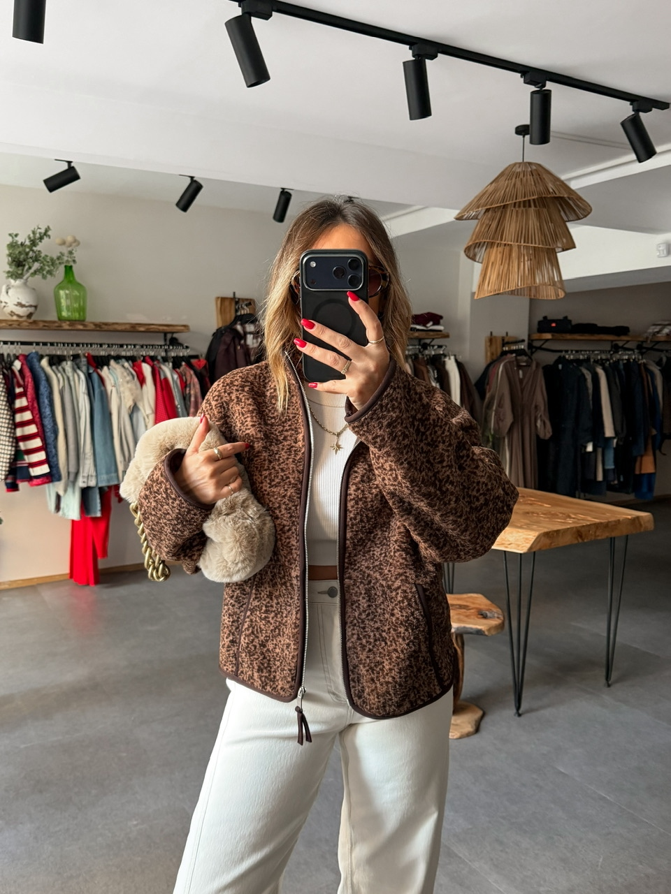 Kahve Floral Teddy Mont
