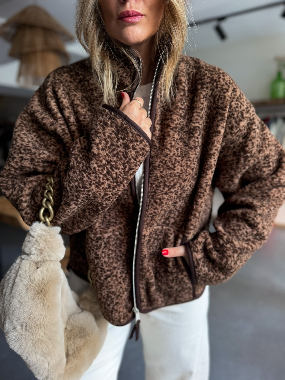 Kahve Floral Teddy Mont