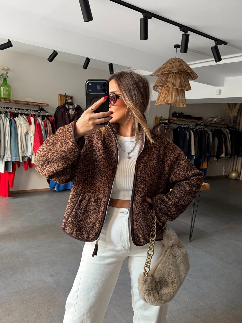 Kahve Floral Teddy Mont