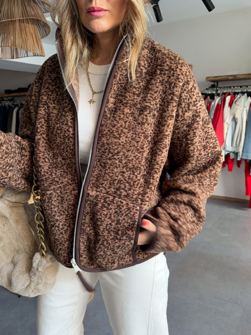 Kahve Floral Teddy Mont