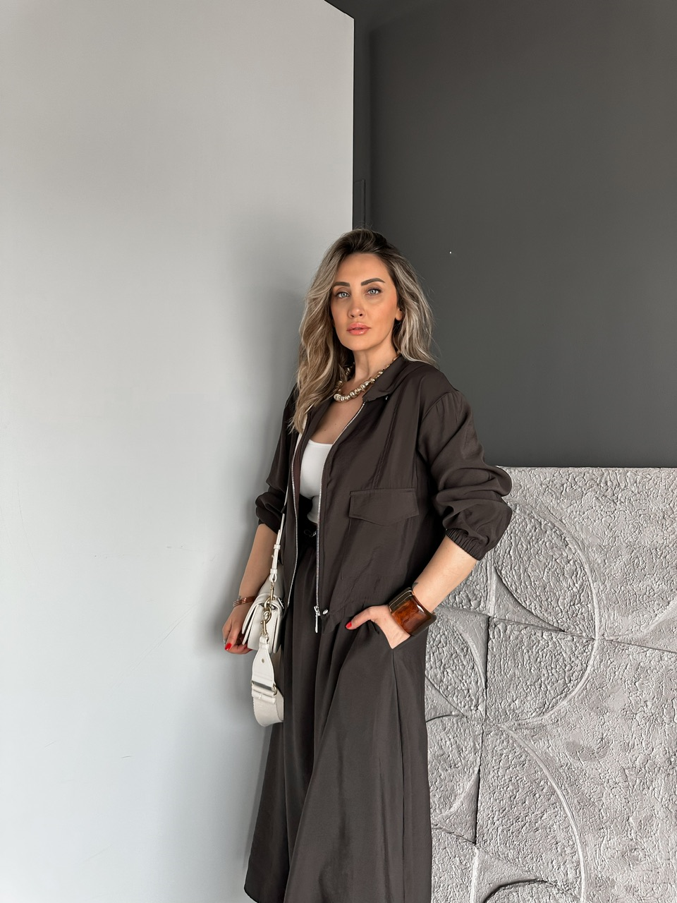 Kahve Kapak Cepli Etekli Modal Takım