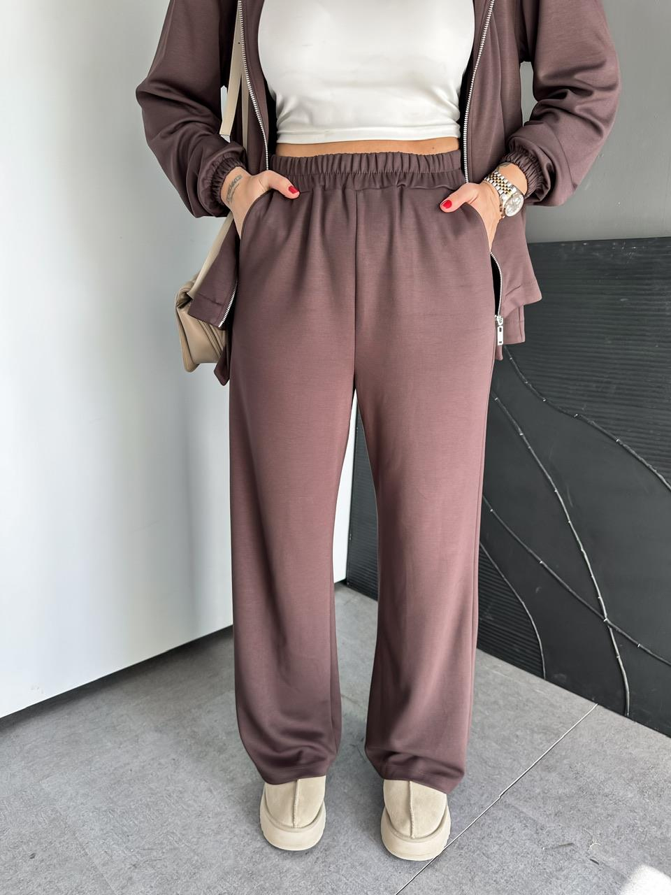 Kahve Kapşonlu Cıtcıtlı Modal Takım