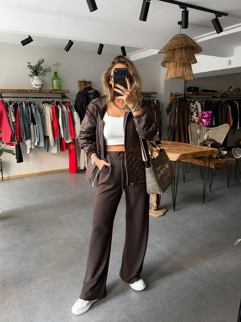 Kahve Kapüşonlu Kapitoneli Spor Takım