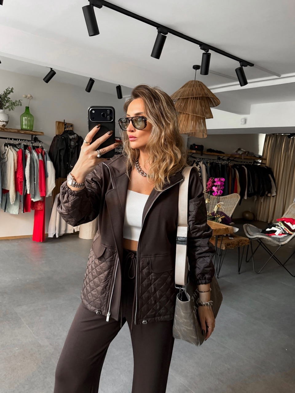 Kahve Kapüşonlu Kapitoneli Spor Takım