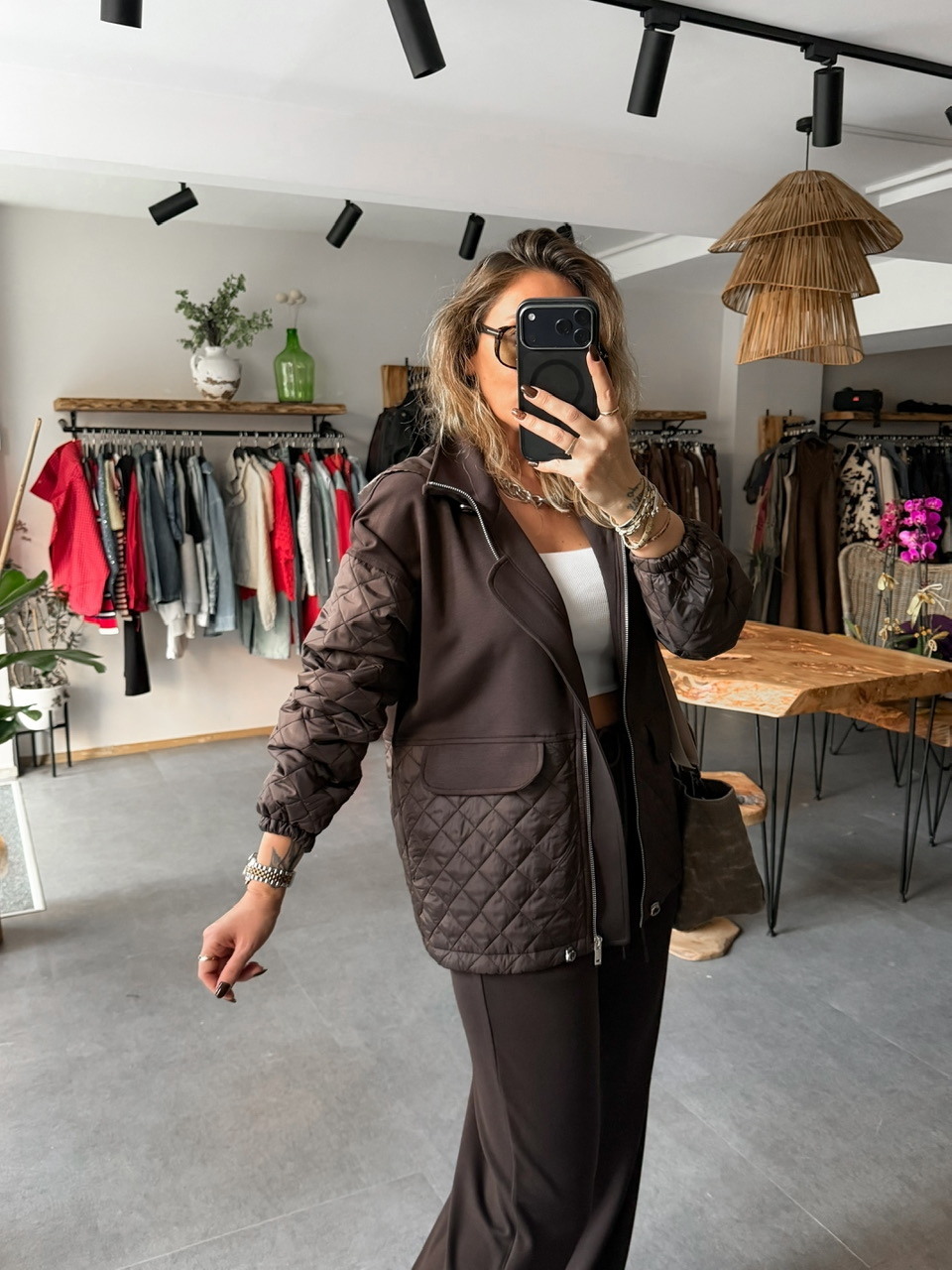 Kahve Kapüşonlu Kapitoneli Spor Takım