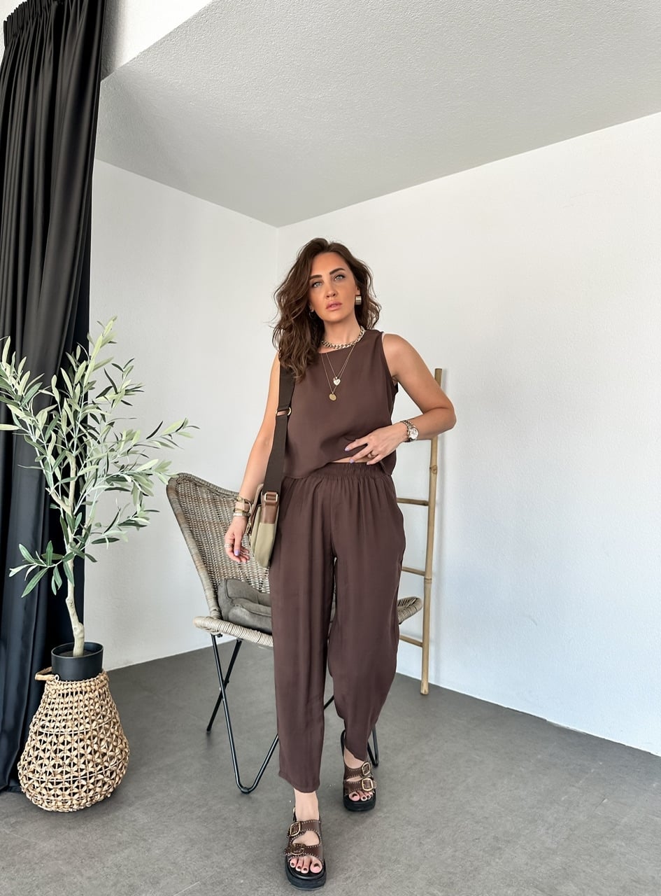 Kahve Kolsuz Tensel Soft Takım