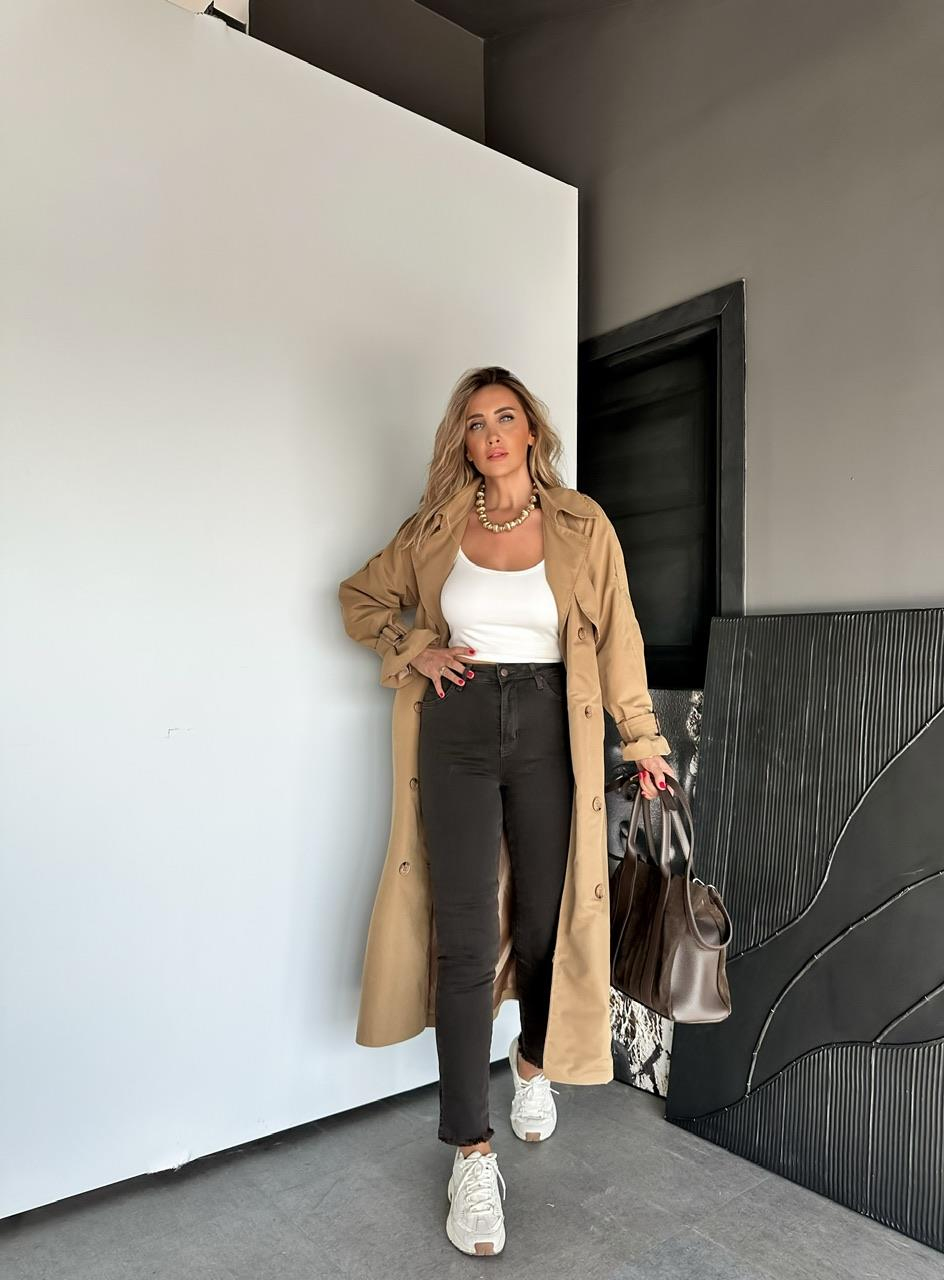 Kahve Likralı Slim Fit Premium Jean