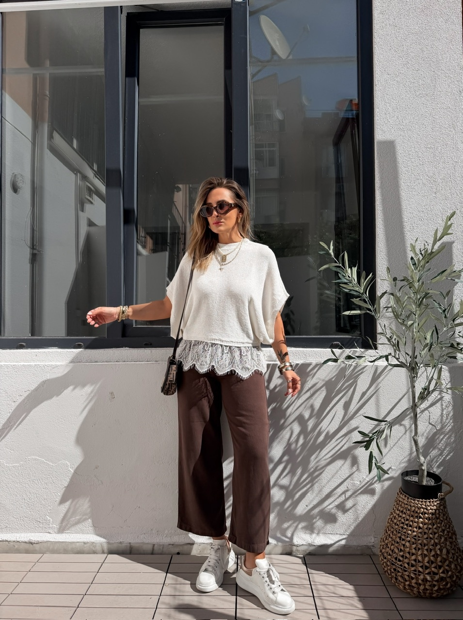Kahve Likralı Tensel Culatte Jean