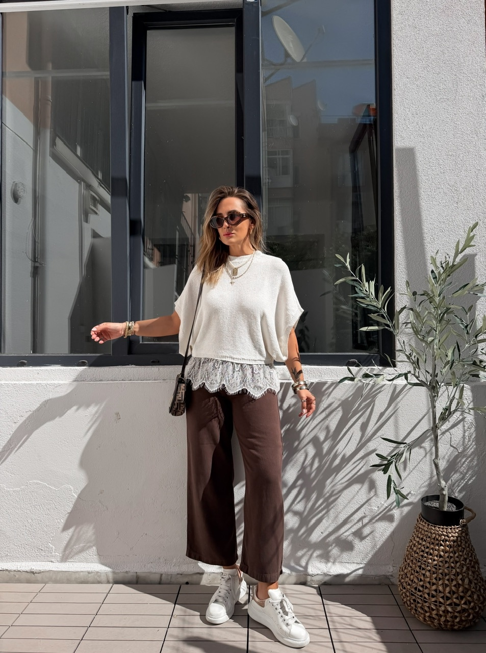 Kahve Likralı Tensel Culatte Jean
