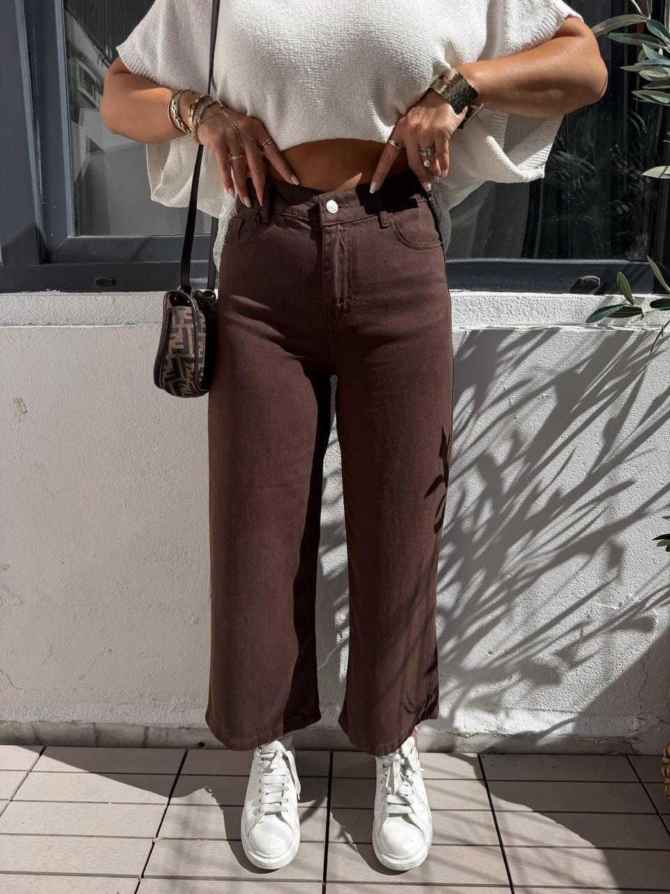 Kahve Likralı Tensel Culatte Jean