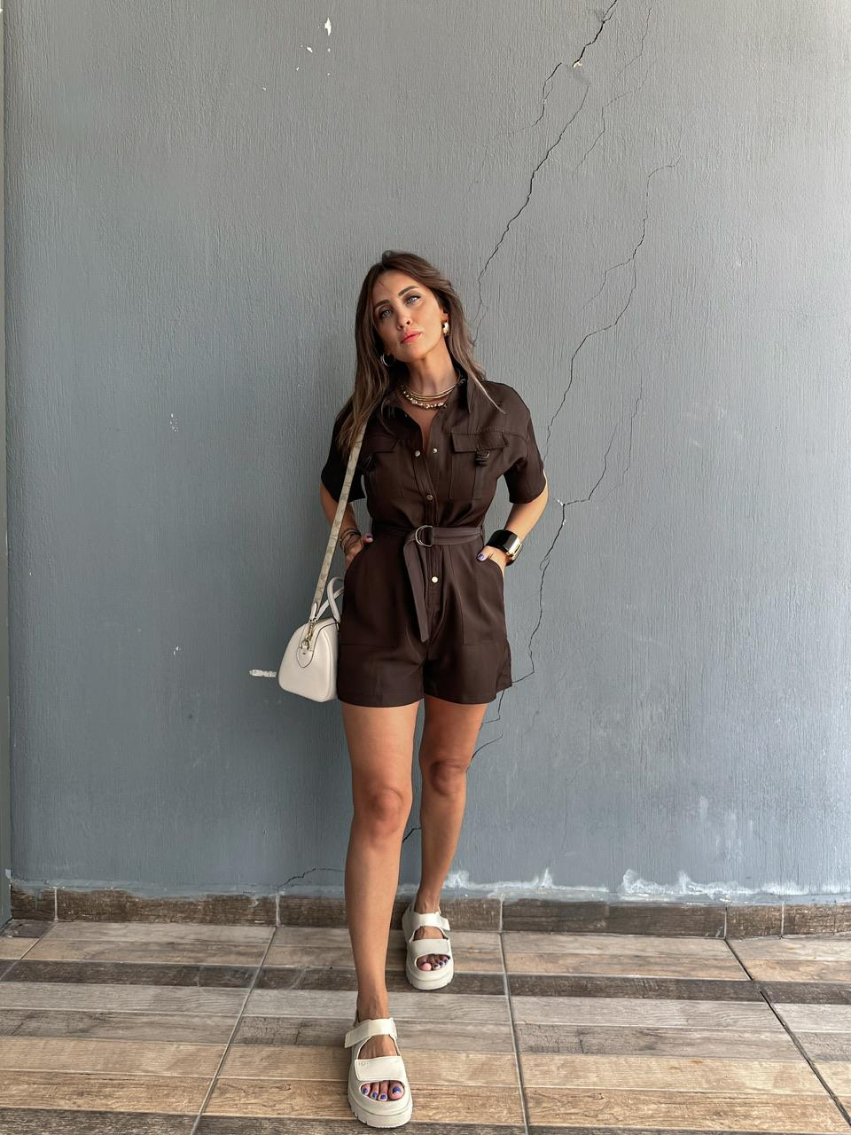 Kahve Safari Cepli Kemerli Tulum