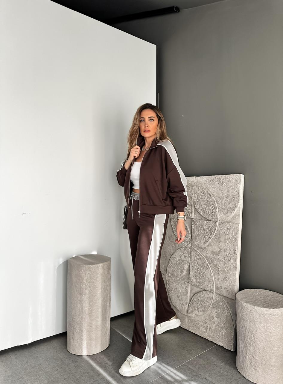 Kahve Şeritli Biyeli Modal Spor Takım