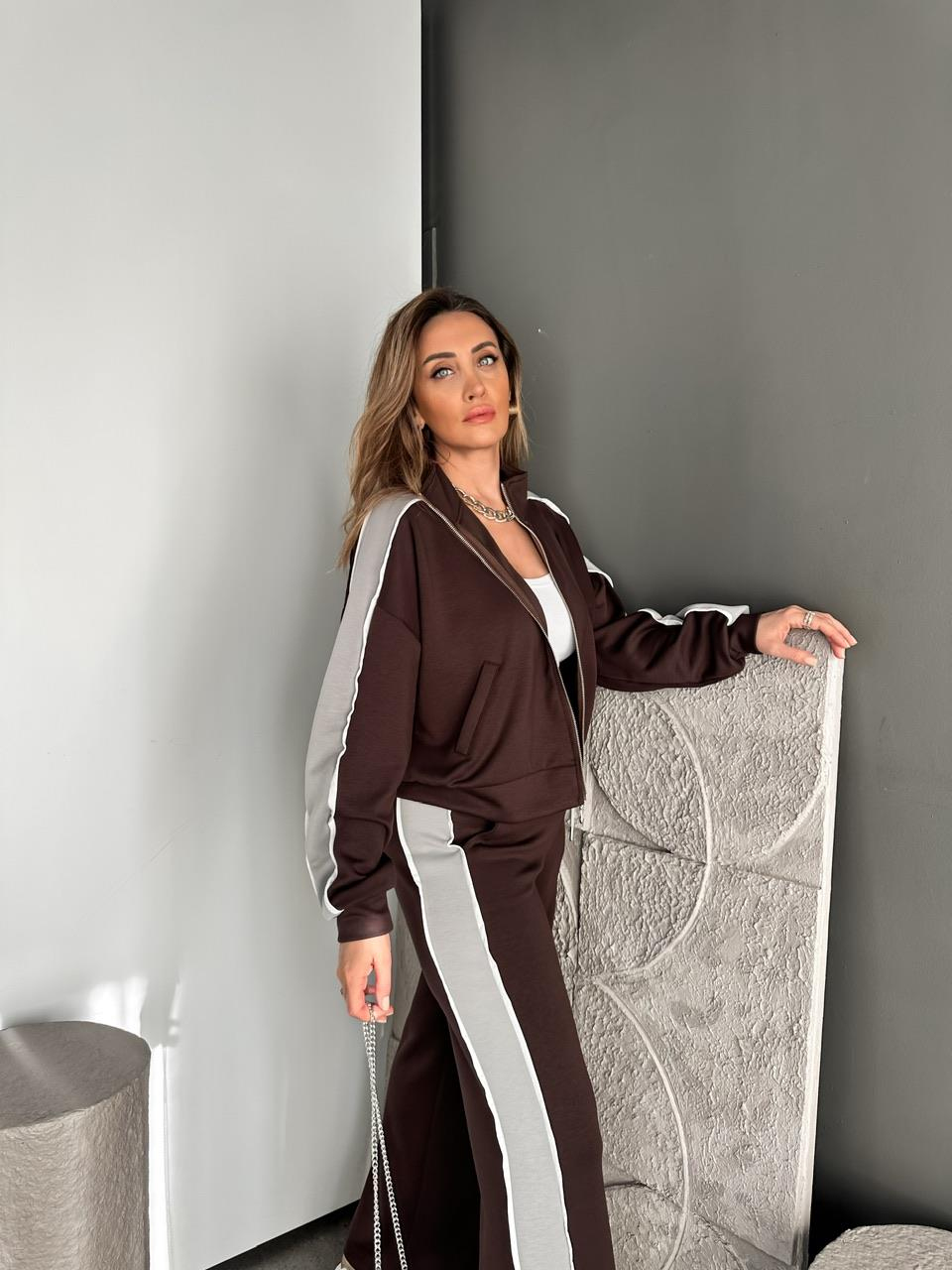 Kahve Şeritli Biyeli Modal Spor Takım