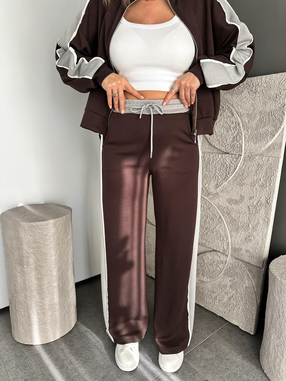 Kahve Şeritli Biyeli Modal Spor Takım