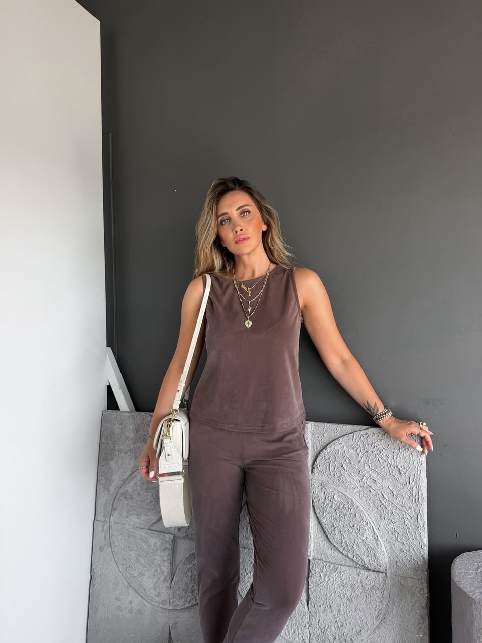 Kahve Sıfır Kol Pike Basic Takım