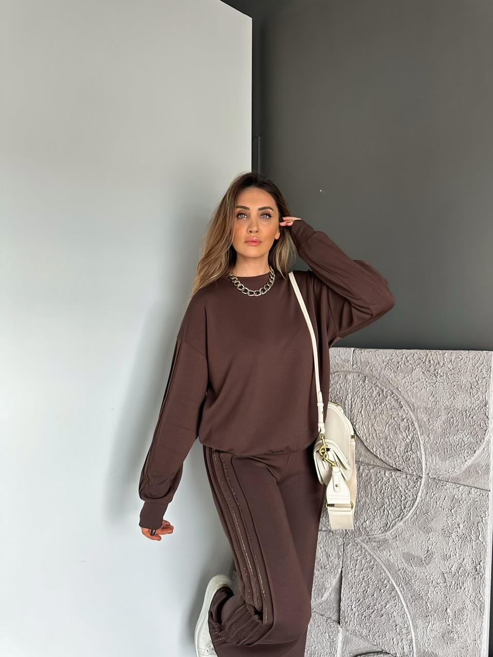 Kahve Sıra Taşlı Biyeli Modal Takım