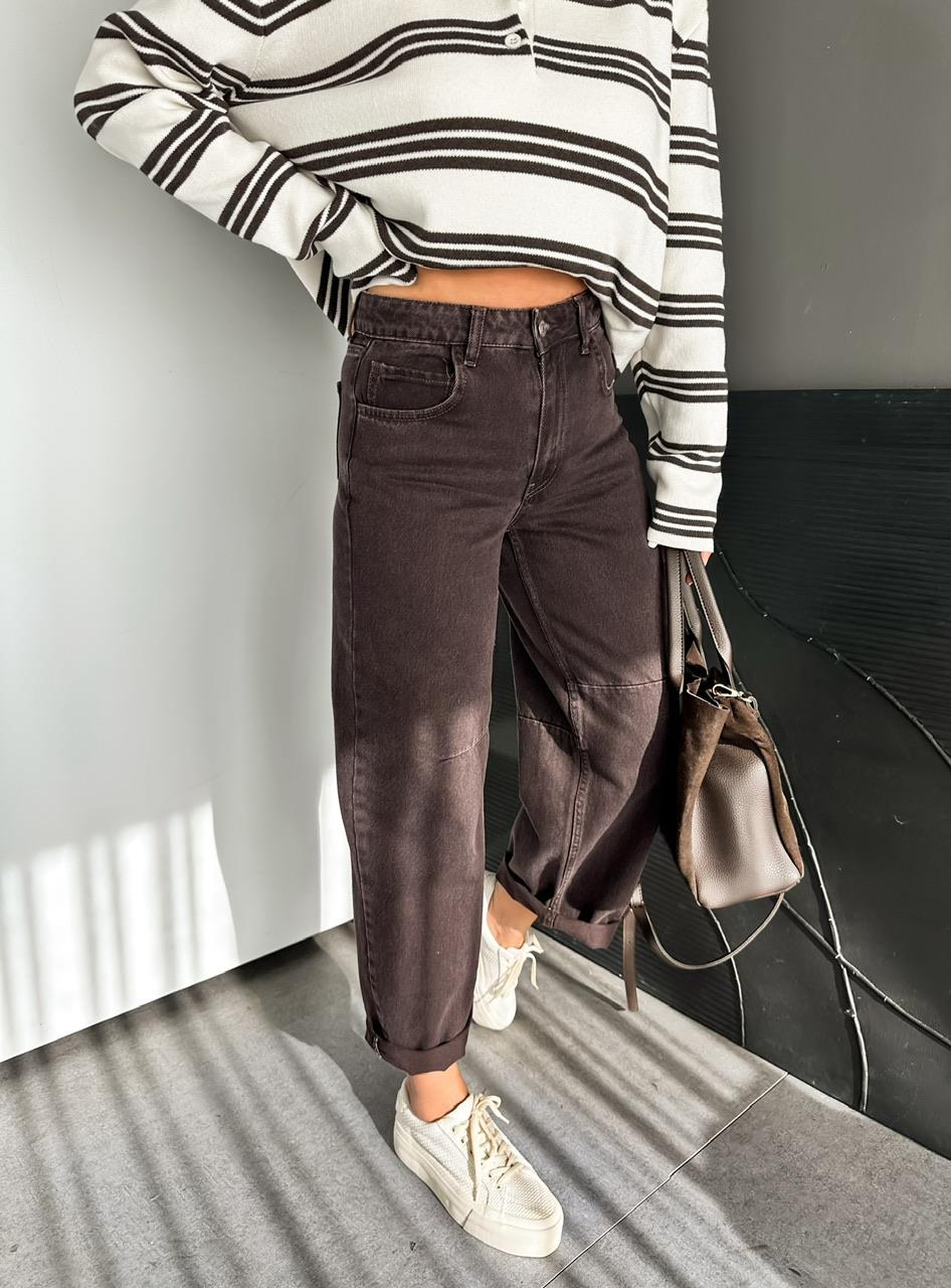 Kahve Slouchy Prmeium Jean