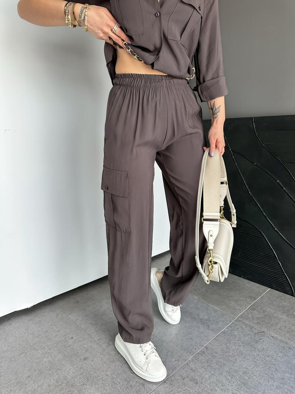 Kahve Zincir Kemerli Safari Takım