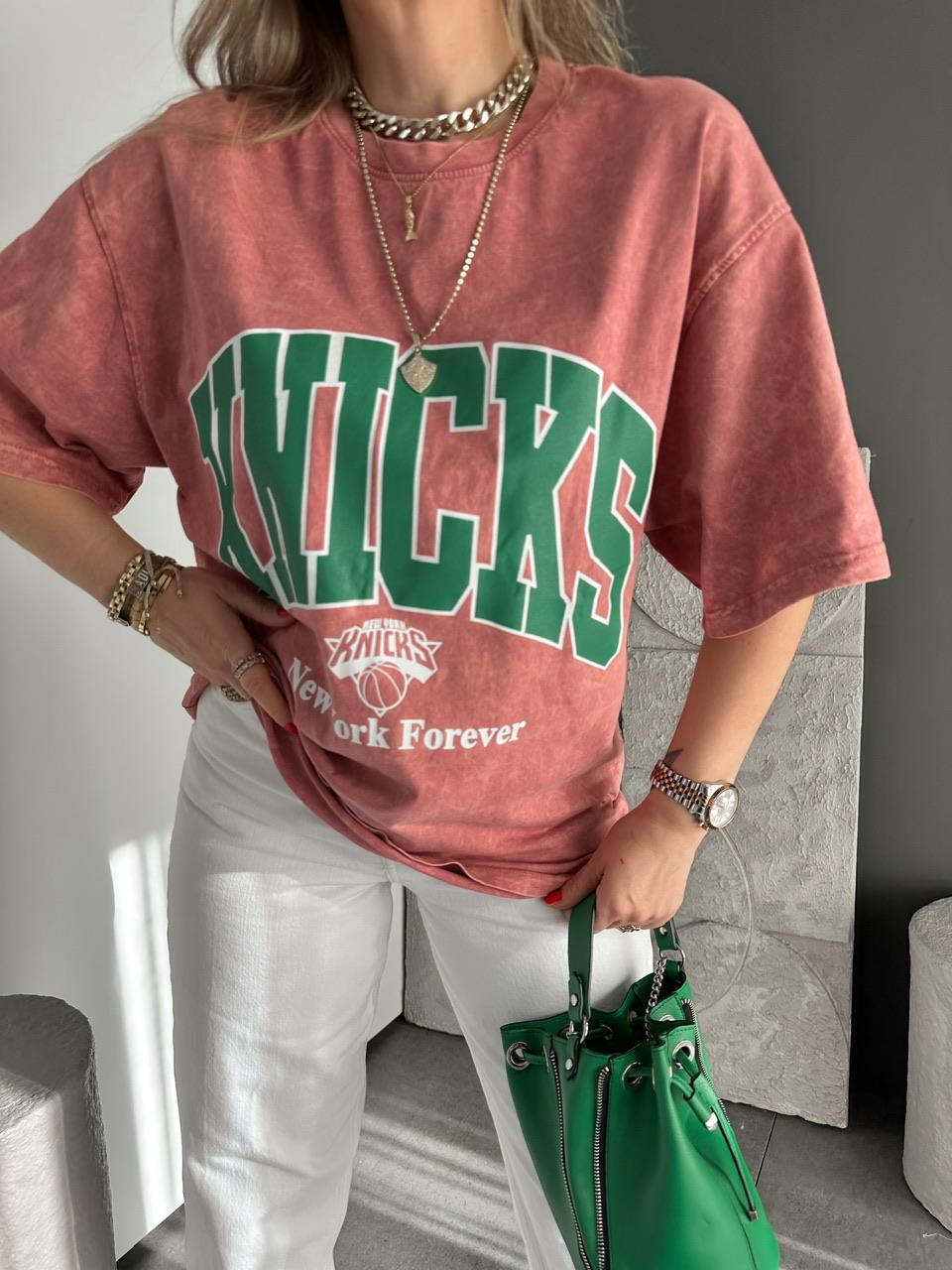 Kiremit Knicks Yıkamalı Tshirt