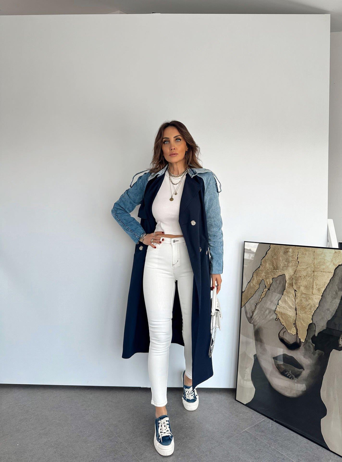 Kırık Beyaz Likralı Premium Jean
