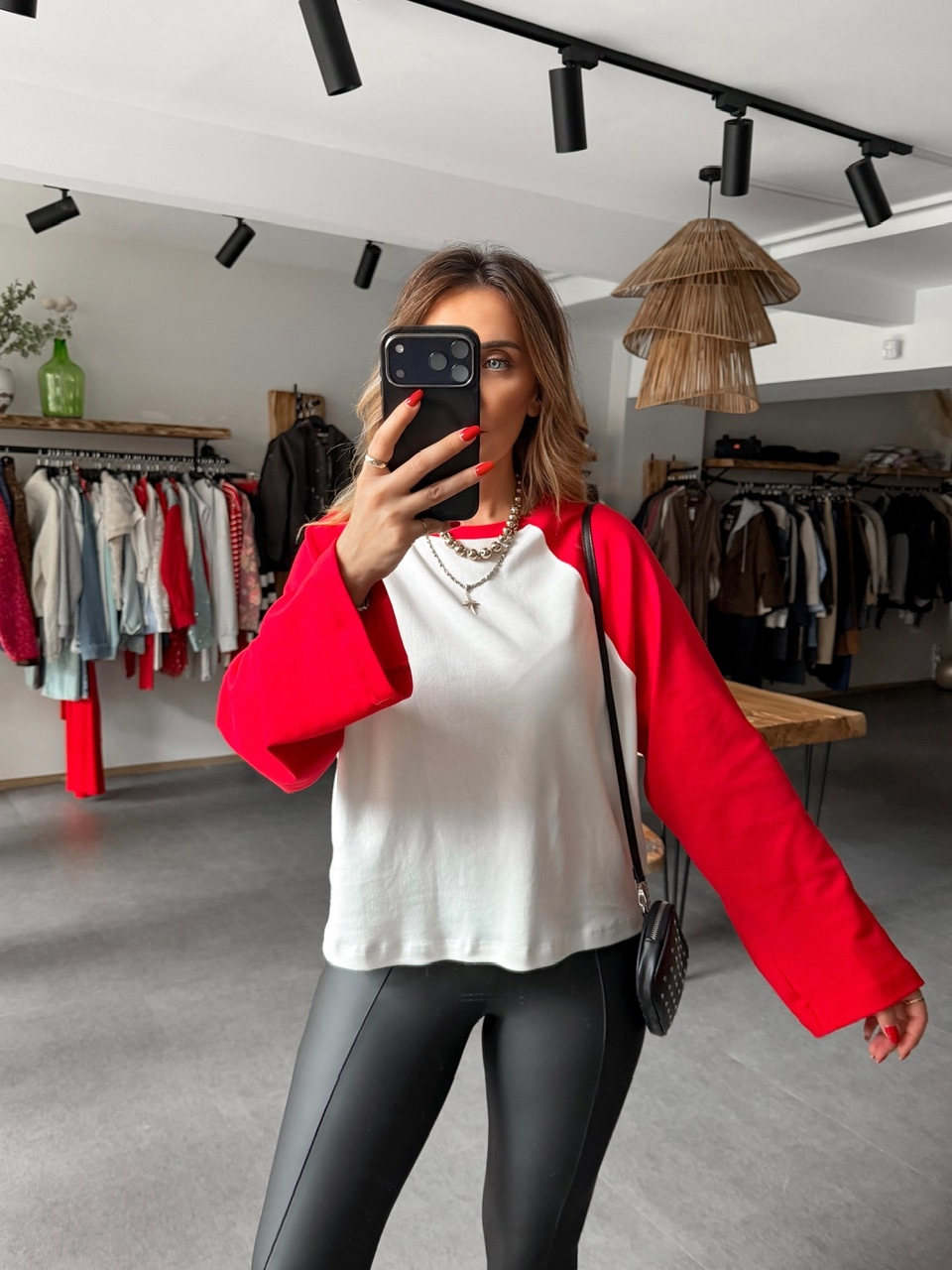 Kırmızı Raglan Kol Tshirt