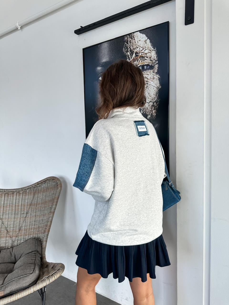 Kot Detaylı Paris Sweatshirt