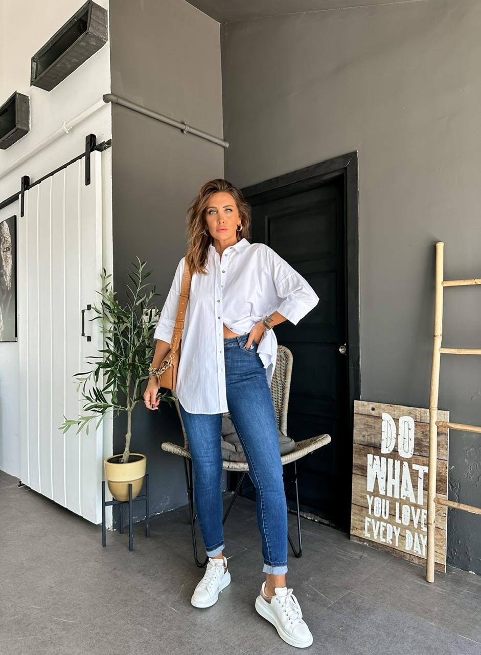 Koyu Mavi Likralı Premium Jean