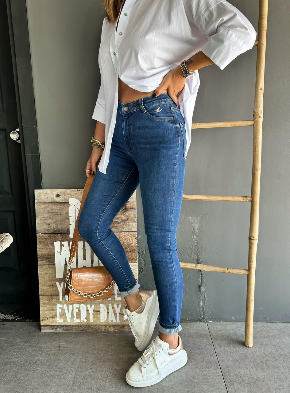 Koyu Mavi Likralı Premium Jean