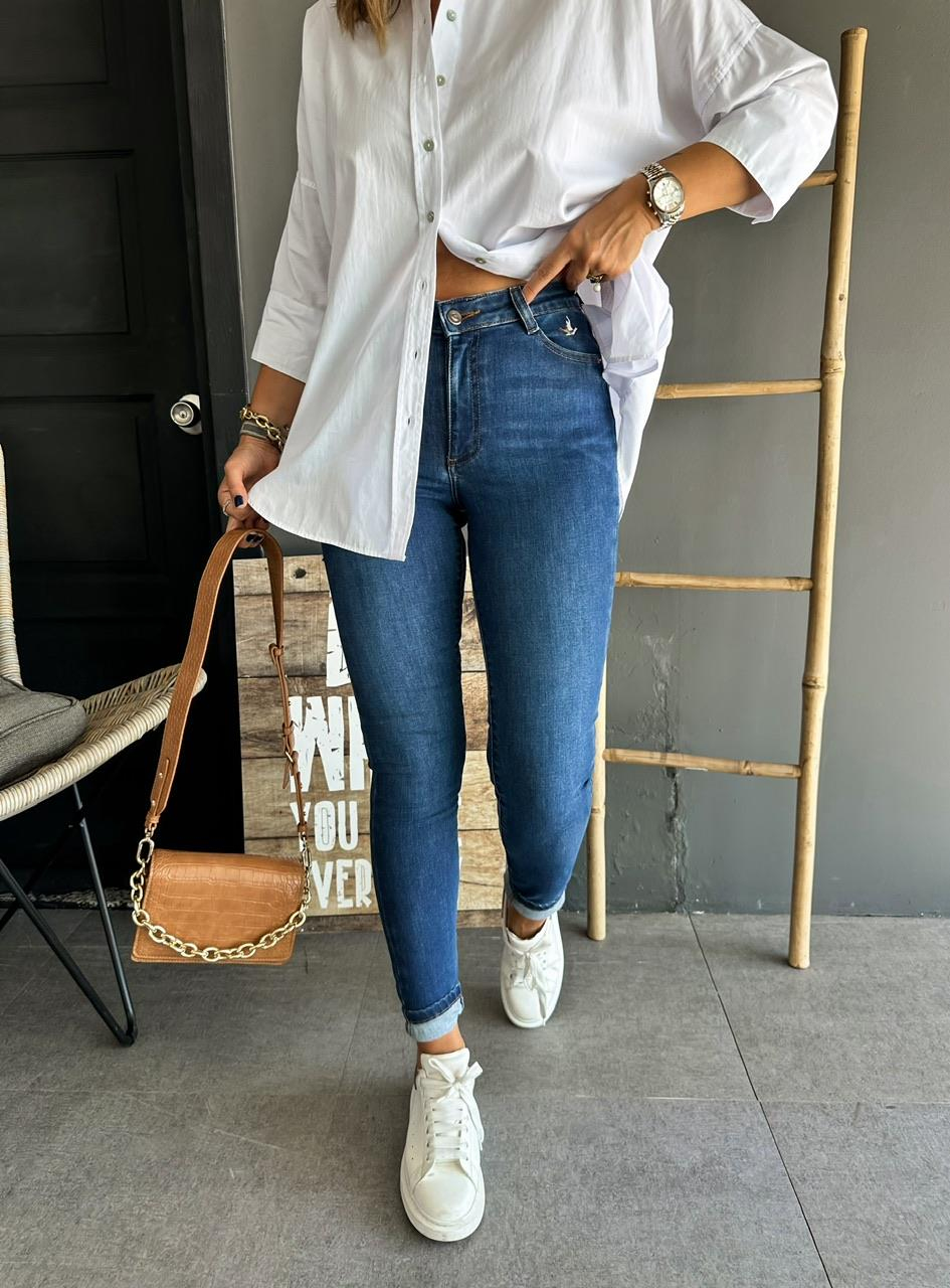 Koyu Mavi Likralı Premium Jean