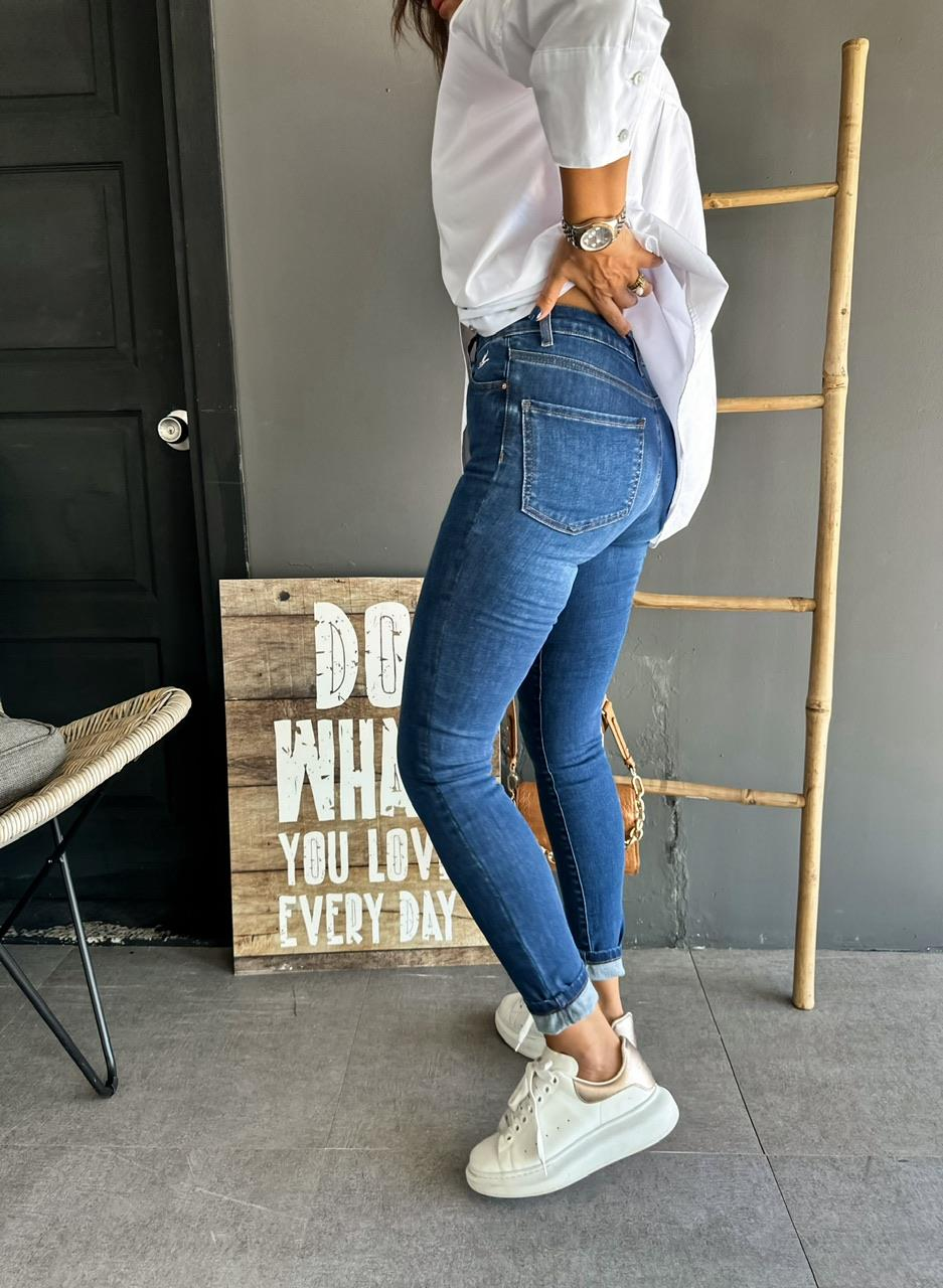 Koyu Mavi Likralı Premium Jean