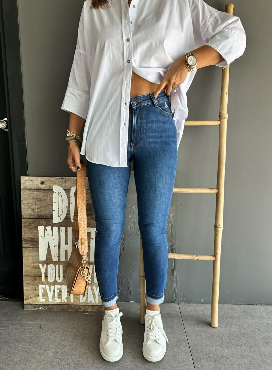 Koyu Mavi Likralı Premium Jean