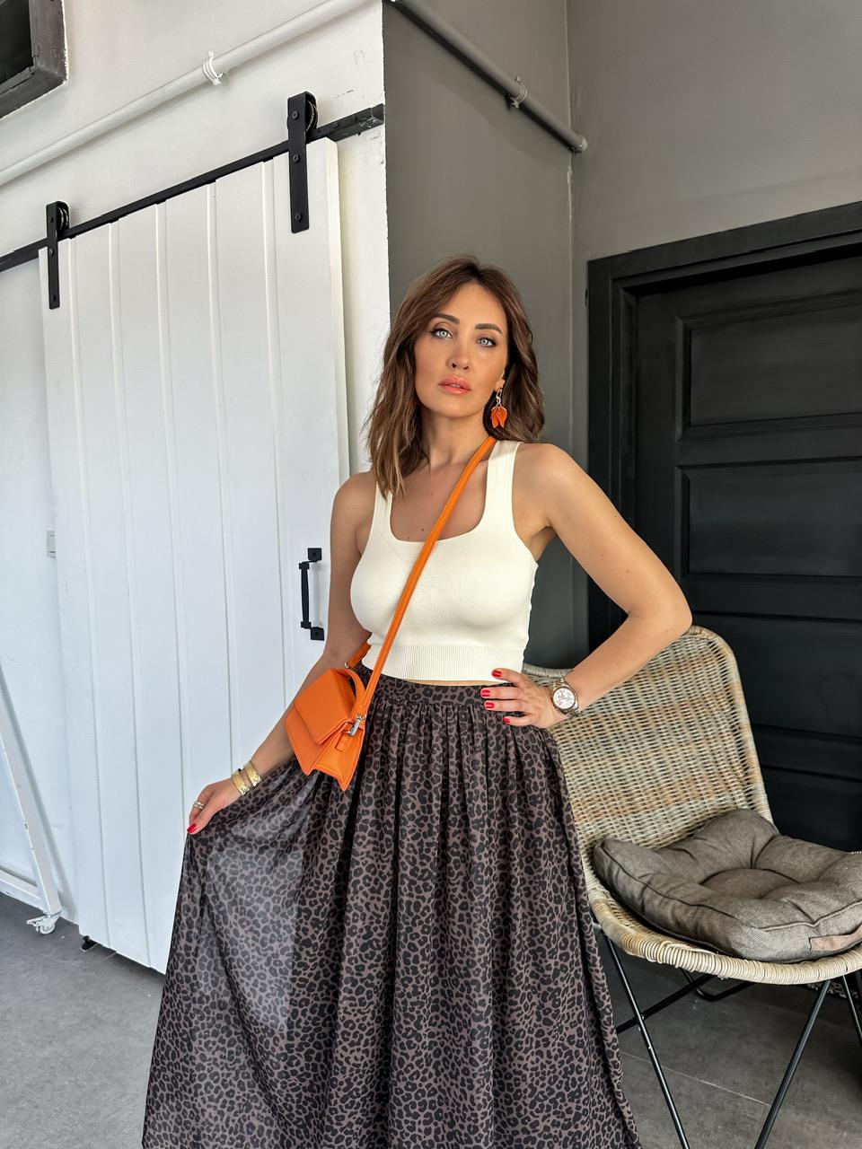 Krem Triko Halter Crop