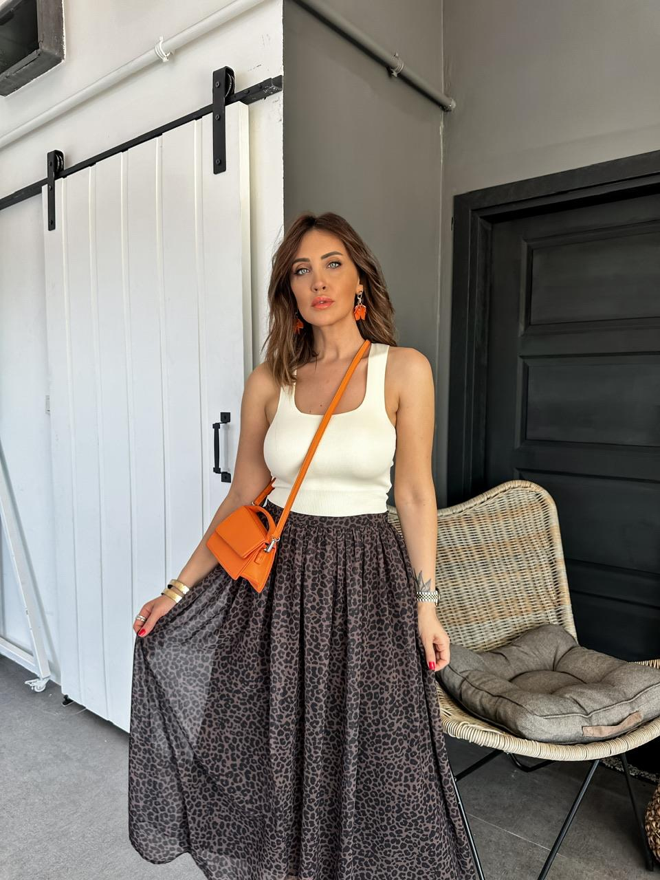 Krem Triko Halter Crop
