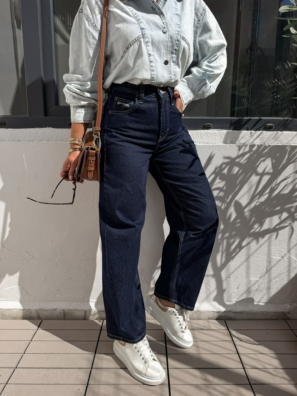 Lacivert Arka Beli Tokalı Orijinal Jean