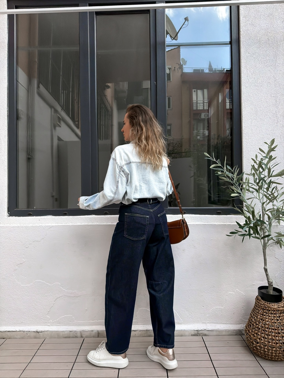 Lacivert Arka Beli Tokalı Orijinal Jean