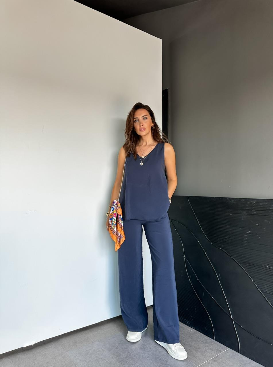 Lacivert Bluz Pantolon Soft Takım