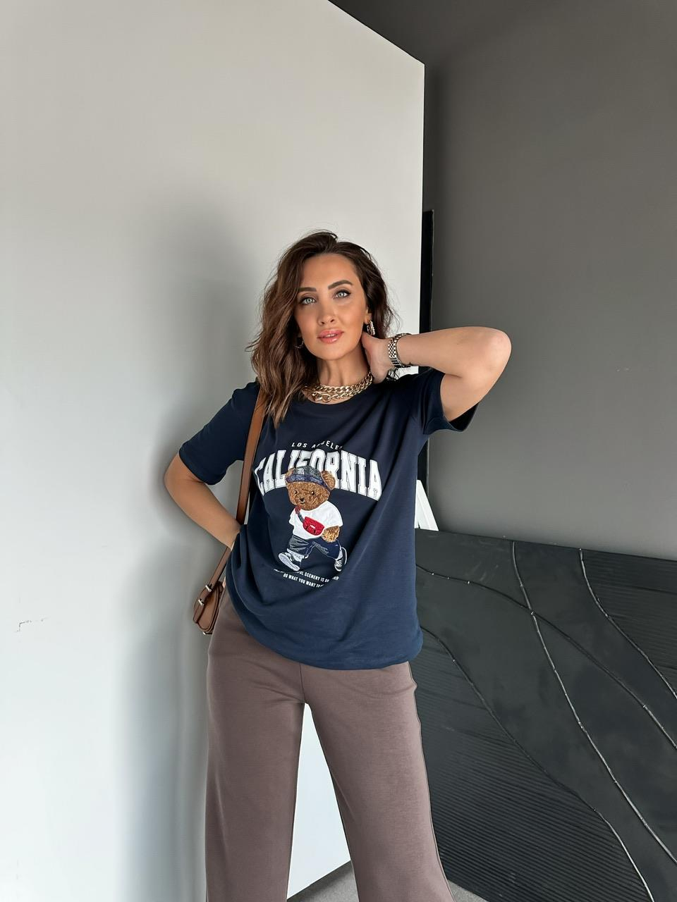 Lacivert California Ayıcıklı Tshirt