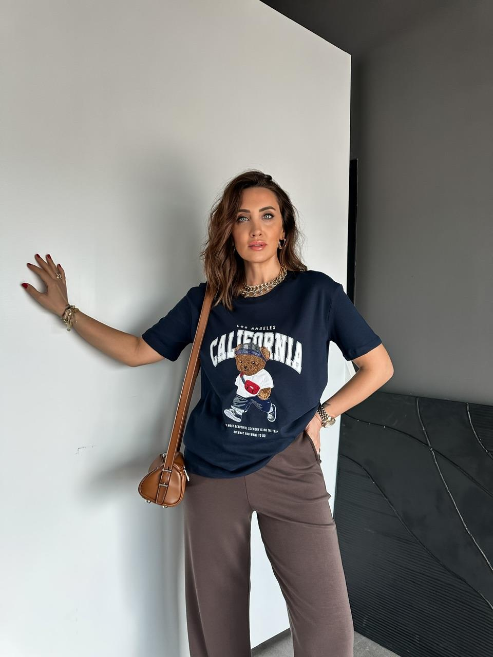 Lacivert California Ayıcıklı Tshirt