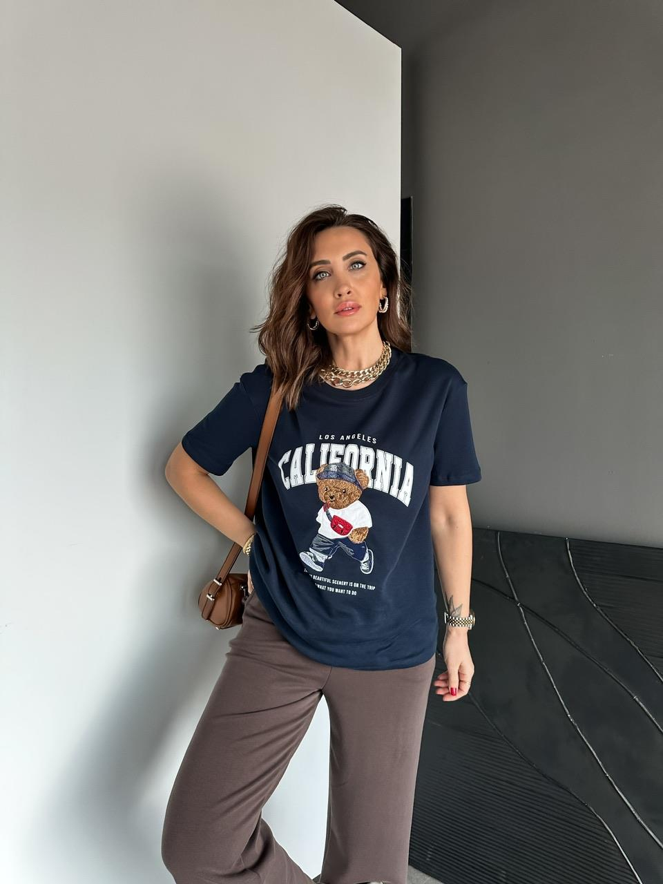 Lacivert California Ayıcıklı Tshirt