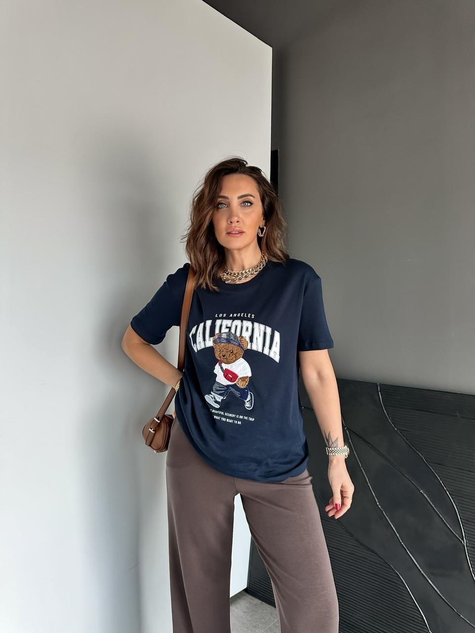 Lacivert California Ayıcıklı Tshirt