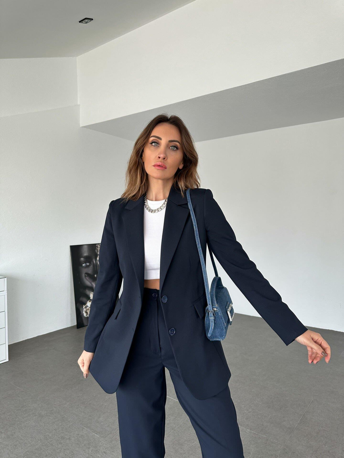 Lacivert Çift Düğmeli Takım