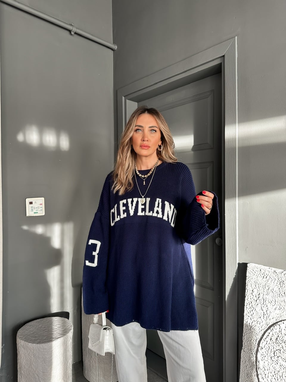 Lacivert Cleveland Oversize Kazak