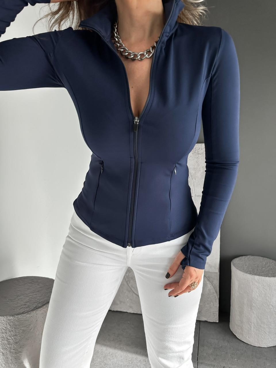 Lacivert Fermuarlı Parmaklı Oysho Sweatshirt