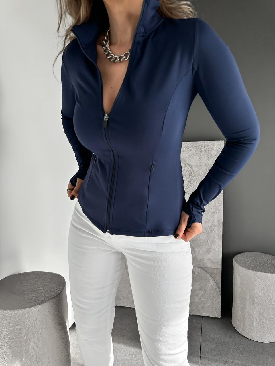 Lacivert Fermuarlı Parmaklı Oysho Sweatshirt