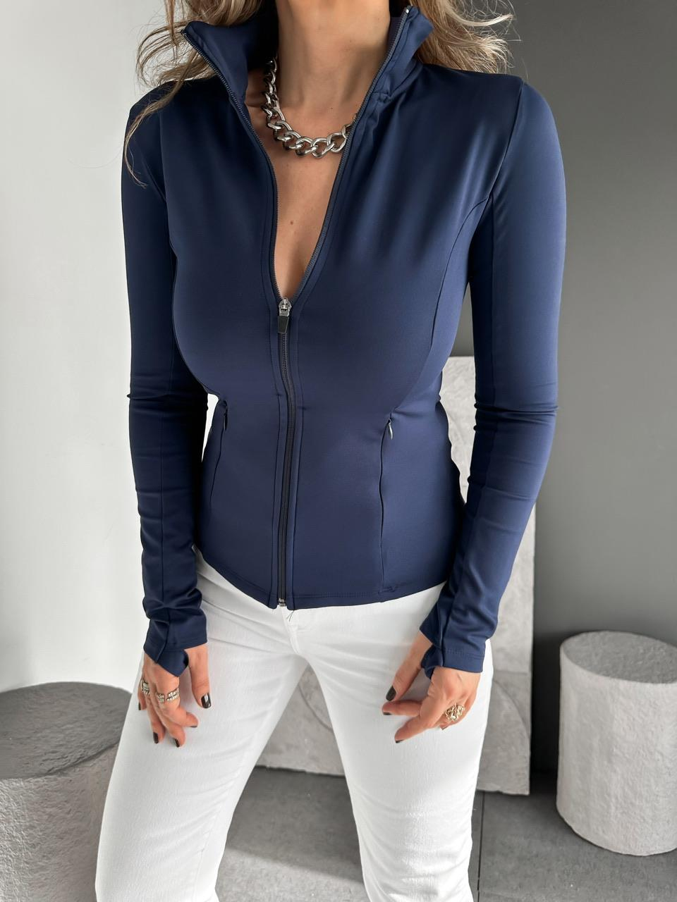 Lacivert Fermuarlı Parmaklı Oysho Sweatshirt