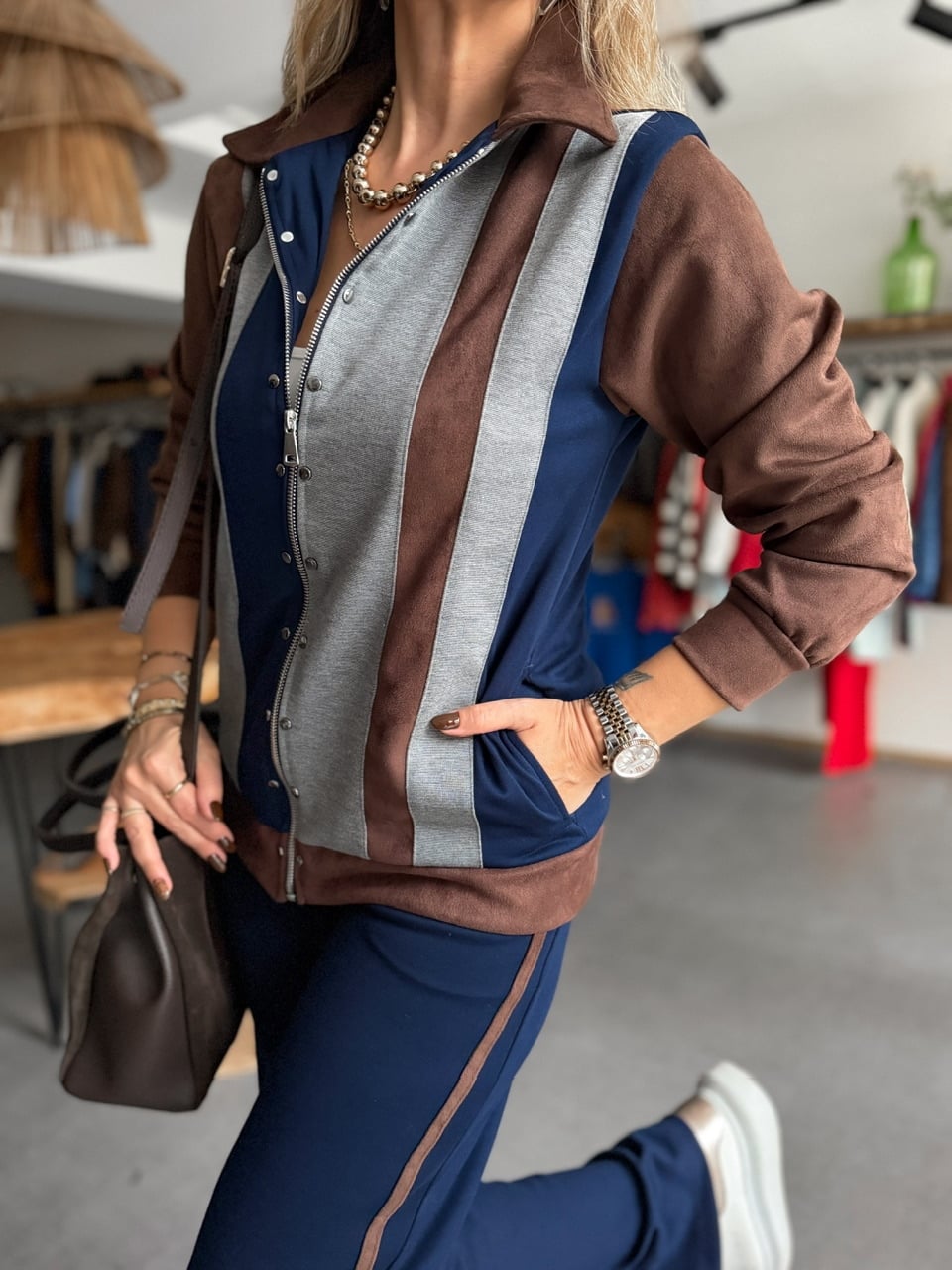 Lacivert Gri Garnili Marka Model Takım