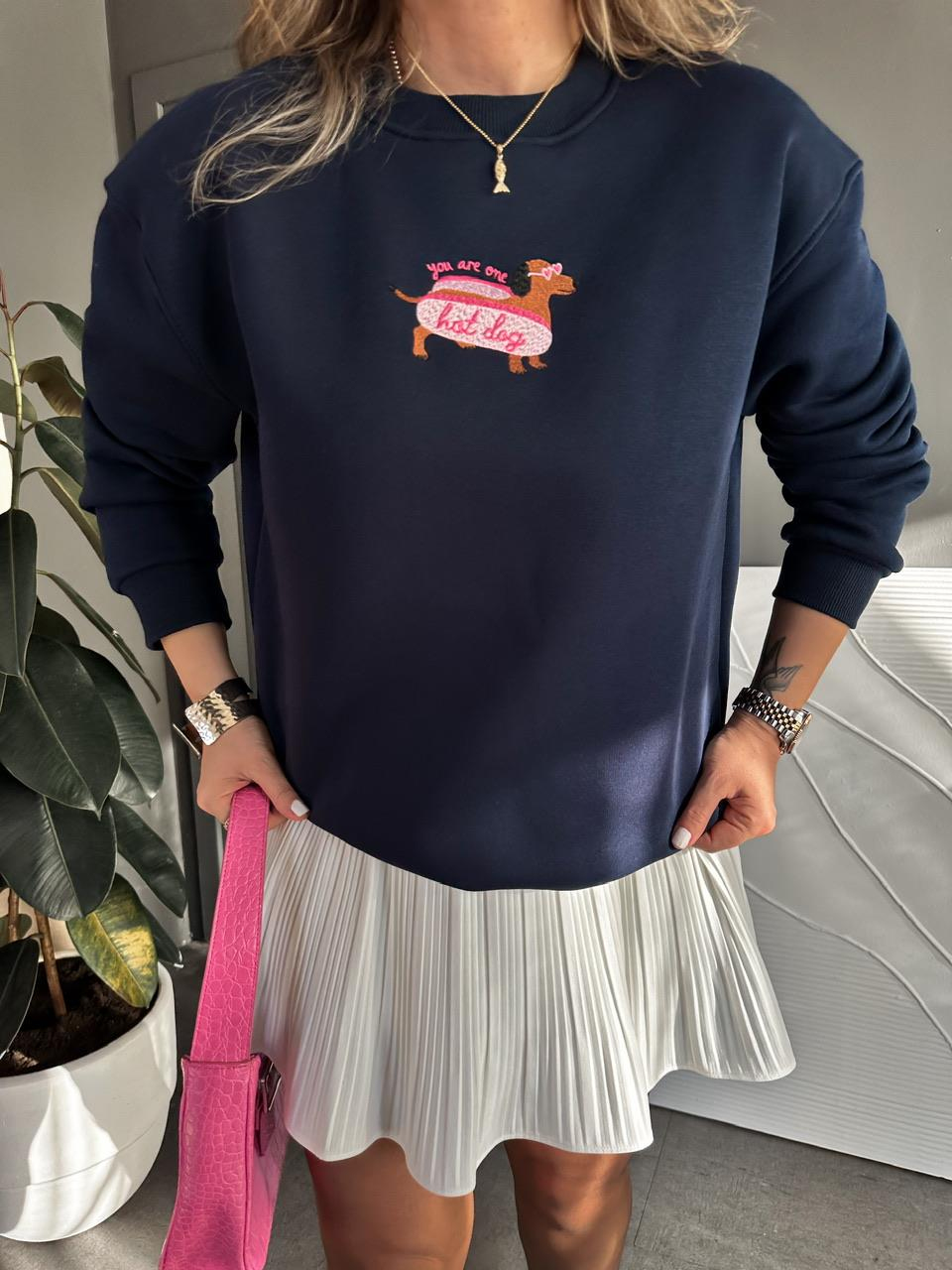Lacivert Hot dog Sweatshirt