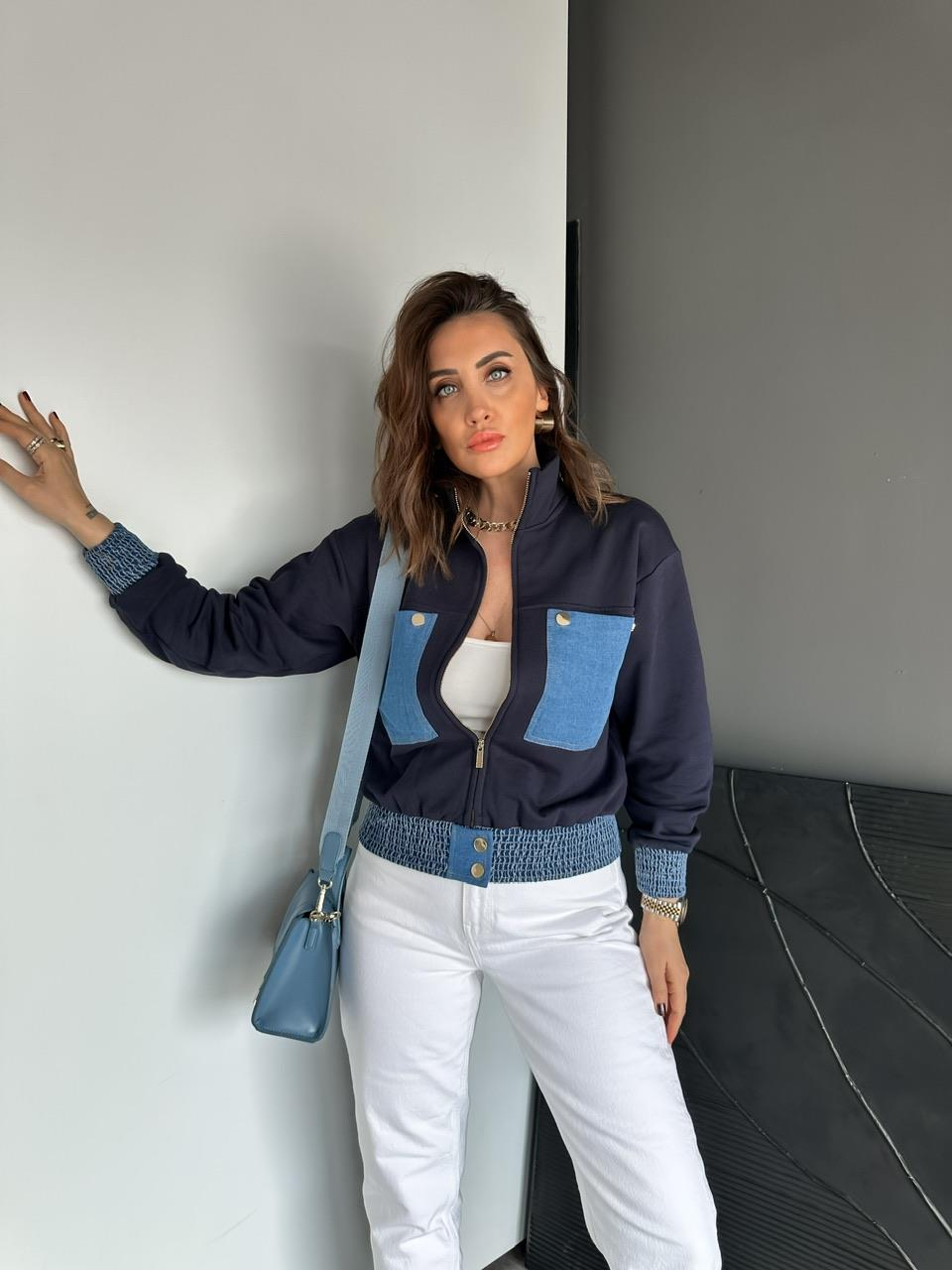Lacivert Jean Mix Sweatshirt